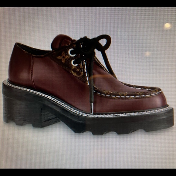 Louis Vuitton Shoe - Platform Derby in Bordeaux size 8.5 - Picture 1 of 8